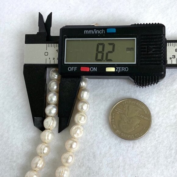 Sterling Silver 925 Two Strand Baroque Pearl Turquoise Bali Clasp Bracelet - Picture 14 of 16